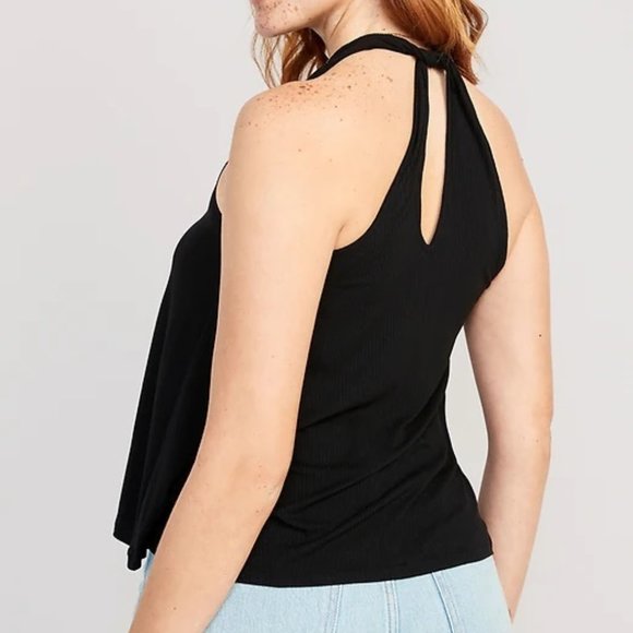 High-Neck Twist-Back Tank Top - Picture 1 of 8